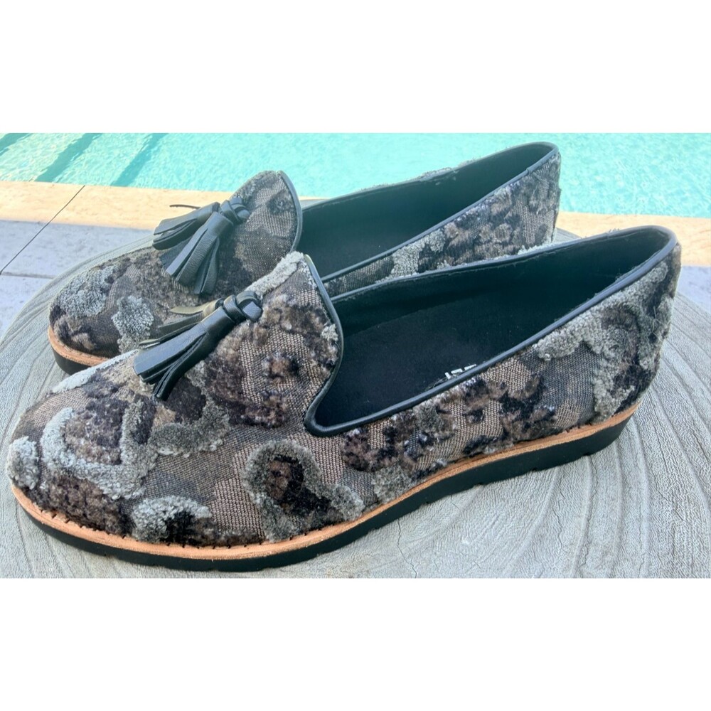VANELi Womens Joona Slip On Floral Lug Sole Tassled Loafer Velvet Shoes SZ 7.5